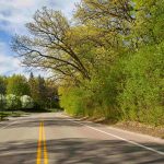 Local road in Minnesota on a spring day